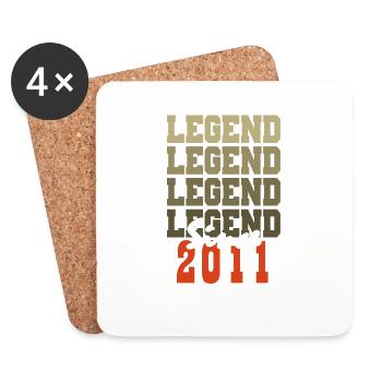 Vintage-Geschenk zum 13. Jahrestag, geboren vor einem Monat im Jahr 2011 - Untersetzer (4er-Set) - Weiß - Vorne