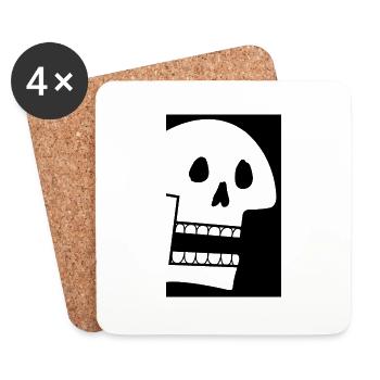 Skull Art | Skull, Art, Funny Pictures - Coasters (set of 4) - white - Front