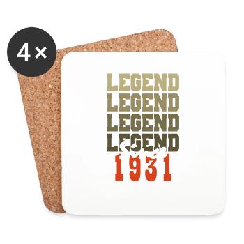 Vintage Geschenk zum 93. Geburtstag, geboren in einem Monat aus dem Jahr 1931 - Untersetzer (4er-Set) - Weiß - Vorne