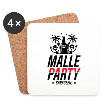 Malle Party Banausen Mallorca - Dessous de verre (lot de 4) - blanc - Devant