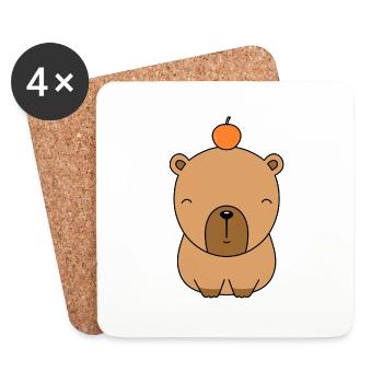 süßes capybara sitzend - Untersetzer (4er-Set) - Weiß - Vorne