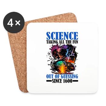 Science, Enlever Tout Le Plaisir De Deviner 14 - Dessous de verre (lot de 4) - blanc - Devant