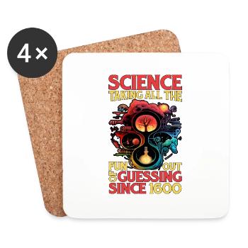 Science, Enlever Tout Le Plaisir De Deviner 13 - Dessous de verre (lot de 4) - blanc - Devant