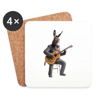Grey donkey guitar - Coasters (set of 4) - white - Front