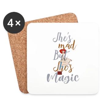 She's Mad but She's Magic: Expressive girls Gifts - Coasters (set of 4) - white - Front