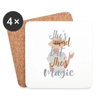 She's Mad but She's Magic: Expressive girls Gifts - Coasters (set of 4) - white - Front