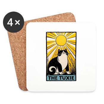 Tarot Black and White Kitty Cat - Coasters (set of 4) - white - Front