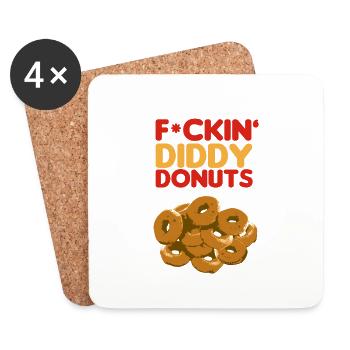F*CKIN' DIDDY DONUTS-CENSORED-NEG'S URBAN SPORTS - Coasters (set of 4) - white - Front