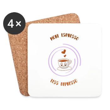 Espresso, Coffee, Coffee, Latte, Gift Idea, Fun - Coasters (set of 4) - white - Front
