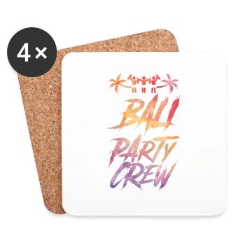 Bali Party Crew Colorful - Coasters (set of 4) - white - Front