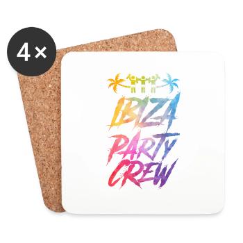Ibiza Party Crew Bunt - Untersetzer (4er-Set) - Weiß - Vorne