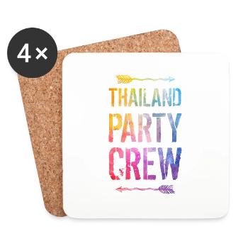 Dicton de l’équipage de la fête en Thaïlande - Dessous de verre (lot de 4) - blanc - Devant