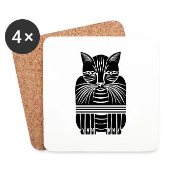 Gueule de bois - Dessous de verre (lot de 4) - blanc - Devant