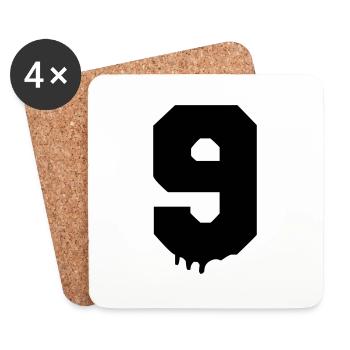 9 zahl - Untersetzer (4er-Set) - Weiß - Vorne