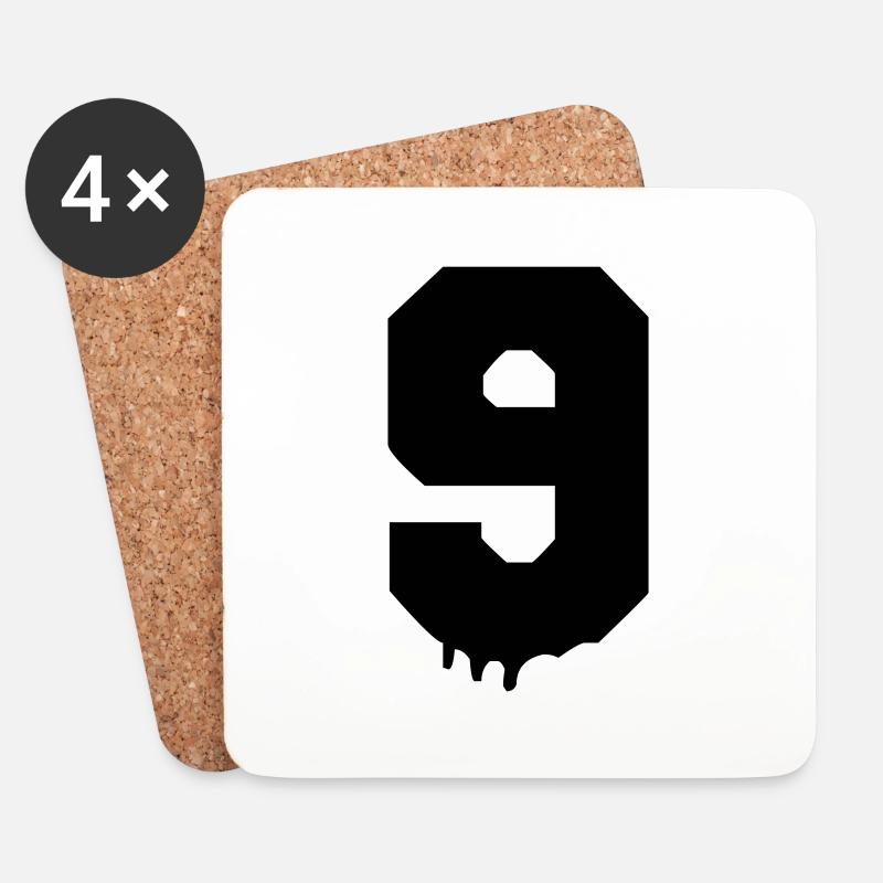 9 zahl - Untersetzer (4er-Set) - Weiß