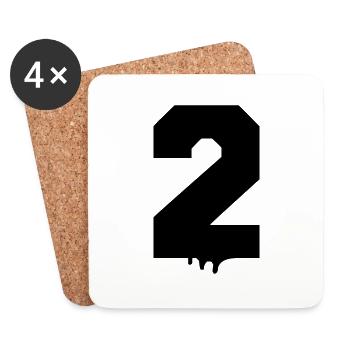 2 Numéros - Dessous de verre (lot de 4) - blanc - Devant