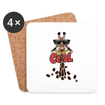 Restez au frais Girafe - Dessous de verre (lot de 4) - blanc - Devant