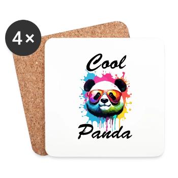 Panda / Animal / Zoo / Bamboo / Wild / Childlike - Coasters (set of 4) - white - Front