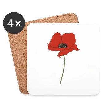 mohnblume impressionismus - Untersetzer (4er-Set) - Weiß - Vorne