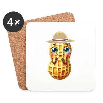 Peanut Peanuts Kids Child Nut Nuts - Coasters (set of 4) - white - Front