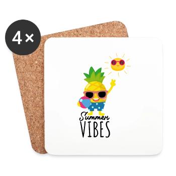 Summer Vibes - Untersetzer (4er-Set) - Weiß - Vorne