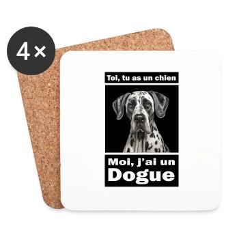Moi, j'ai un Dogue - Dessous de verre (lot de 4) - blanc - Devant