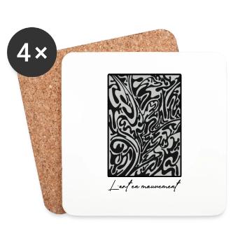 L'art en mouvement - Dessous de verre (lot de 4) - blanc - Devant