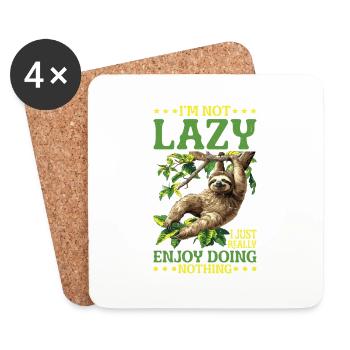 I'm Not Lazy I Just Really Enjoy Doing Nothing 2 - Untersetzer (4er-Set) - Weiß - Vorne