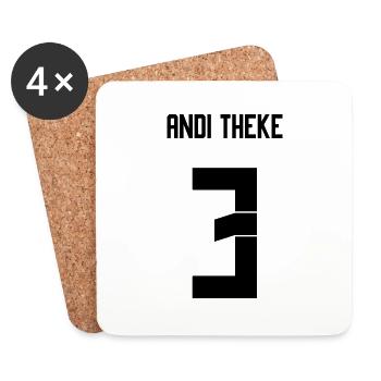 Deutschland Trikot - Andi Theke - Untersetzer (4er-Set) - Weiß - Vorne
