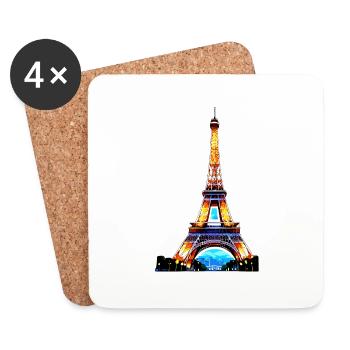 Eiffel tower #7 - Dessous de verre (lot de 4) - blanc - Devant