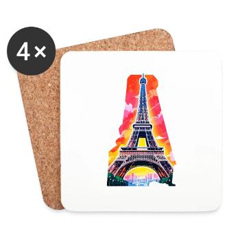 Eiffel tower #21 - Dessous de verre (lot de 4) - blanc - Devant