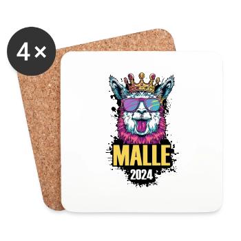 Malle 2024 Alpaca Party Holiday - Coasters (set of 4) - white - Front