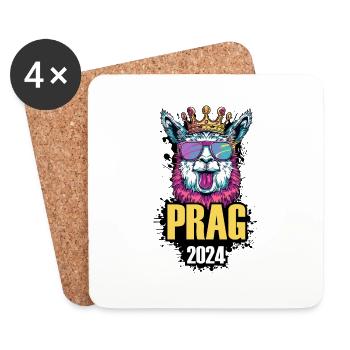Prague 2024 Alpaca Party Holiday - Coasters (set of 4) - white - Front