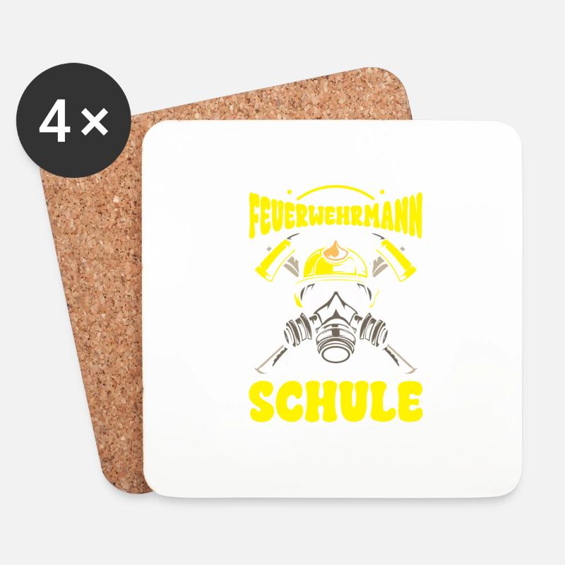 Feuerwehrmann Jugendfeuerwehr Schule - Untersetzer (4er-Set) - Weiß