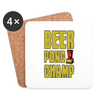 Beer Pong Champ 4 - Untersetzer (4er-Set) - Weiß - Vorne