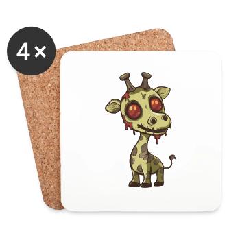 Giraffe Halloween Lustig Zombie - Untersetzer (4er-Set) - Weiß - Vorne