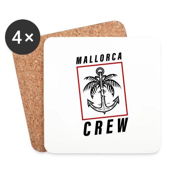 Mallorca Crew Palme Anker Urlaub - Untersetzer (4er-Set) - Weiß - Vorne