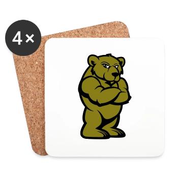 Bear Comic Brown Bear - Coasters (set of 4) - white - Front