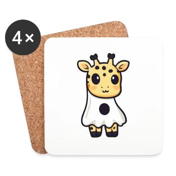Giraffe Halloween Lustig Geist - Untersetzer (4er-Set) - Weiß - Vorne