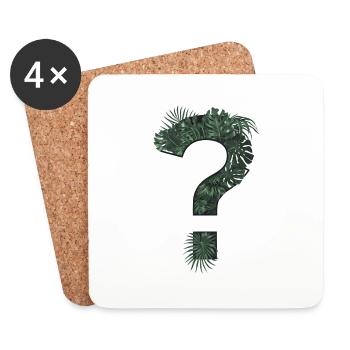 Question mark tropical plants - Coasters (set of 4) - white - Front