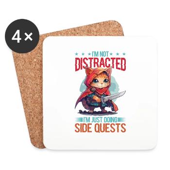 I'm Not Distracted I'm Just Doing Side Quests - Untersetzer (4er-Set) - Weiß - Vorne