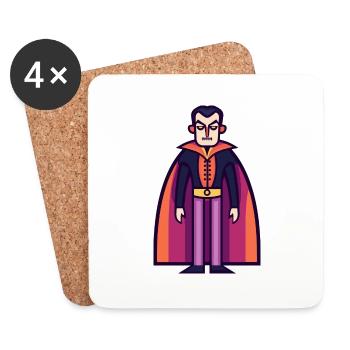 Vampir Halloween Symbol Comic - Untersetzer (4er-Set) - Weiß - Vorne