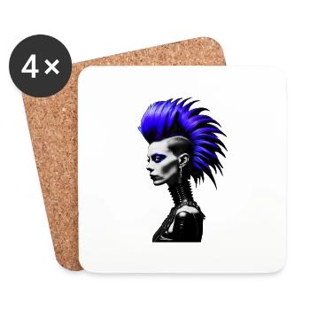 Punk Girl - Untersetzer (4er-Set) - Weiß - Vorne