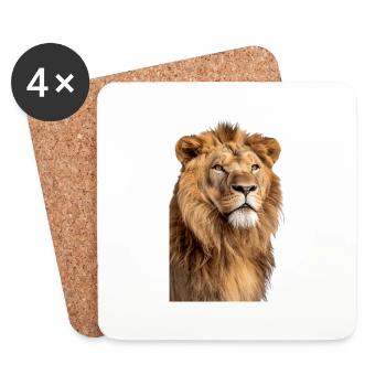Lion - Dessous de verre (lot de 4) - blanc - Devant