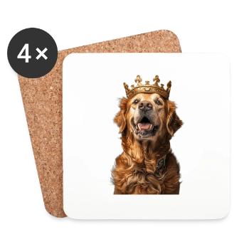Golden retriever - Dessous de verre (lot de 4) - blanc - Devant