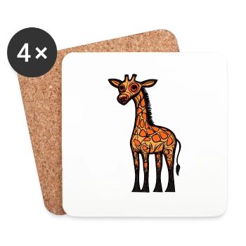 Giraffe Halloween Animal - Coasters (set of 4) - white - Front