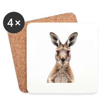 Kangaroo - Coasters (set of 4) - white - Front