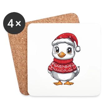 Goose Christmas Comic - Coasters (set of 4) - white - Front
