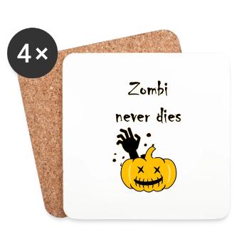 Zombi stirbt nie - Untersetzer (4er-Set) - Weiß - Vorne
