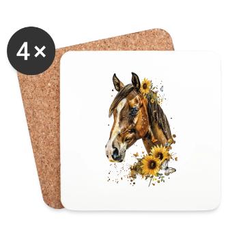 Clydesdale - Untersetzer (4er-Set) - Weiß - Vorne
